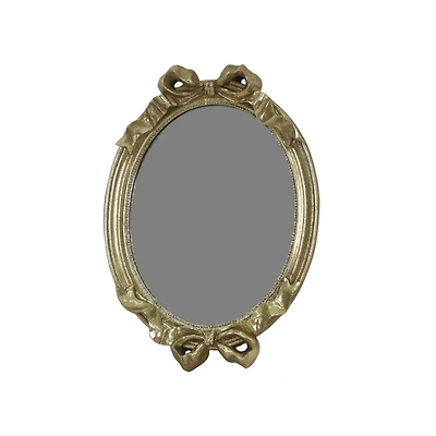 8.25" Gold Oval Mirror with Bows Wall Décor by Ashland®