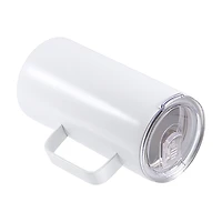 Craft Express 20oz. White Stainless Steel Mug with Handle and Slide Lid, 4ct.