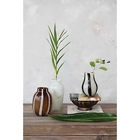 Hello Honey® 7.75" Black & White Striped Glass Vase