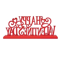 Glitzhome® 16" Wooden & Metal Happy Valentine's Day Table Décor