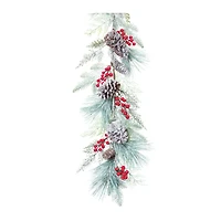 6ft. Christmas Berries Frosted Pinecone Garland