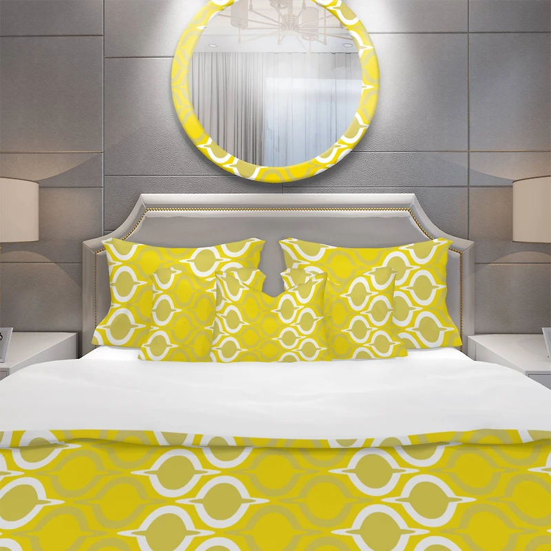 Designart 'Yellow Pattern' Modern Bedding Set