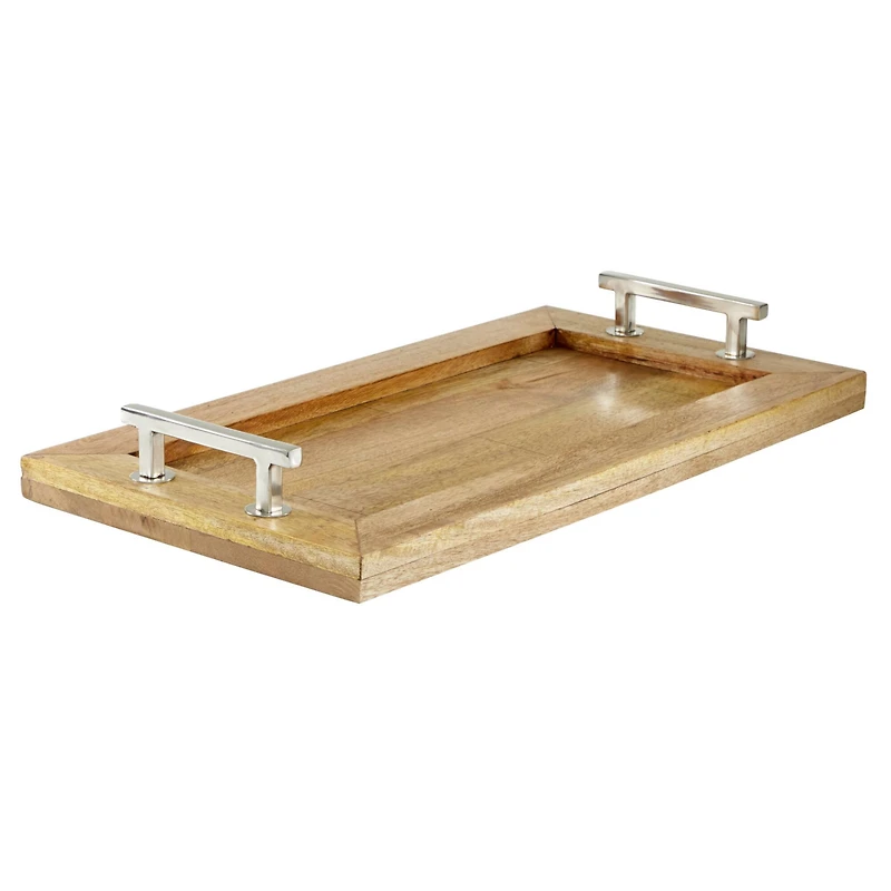 Dark Brown Mango Wood Rustic Tray