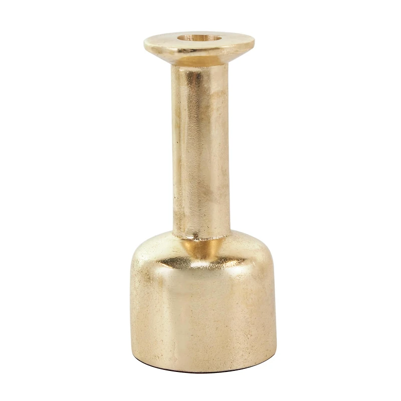 Gold Aluminum Taper Candle Holder with Rounded Bases Set