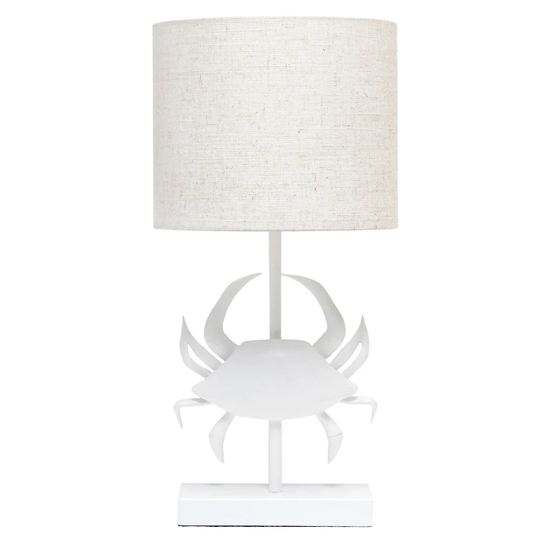 Simple Designs™ 18" White Pinching Crab Table Lamp with Light Beige Shade