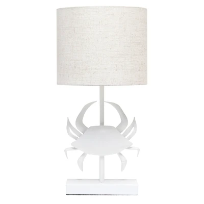 Simple Designs™ 18" White Pinching Crab Table Lamp with Light Beige Shade