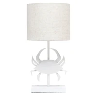 Simple Designs™ 18" White Pinching Crab Table Lamp with Light Beige Shade