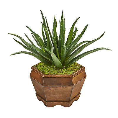 17" Aloe Artificial Plant in Decorative Planter