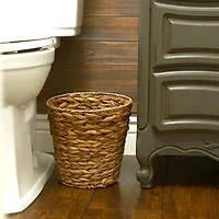 Household Essentials 10" Woven Natural Hyacinth Waste Basket