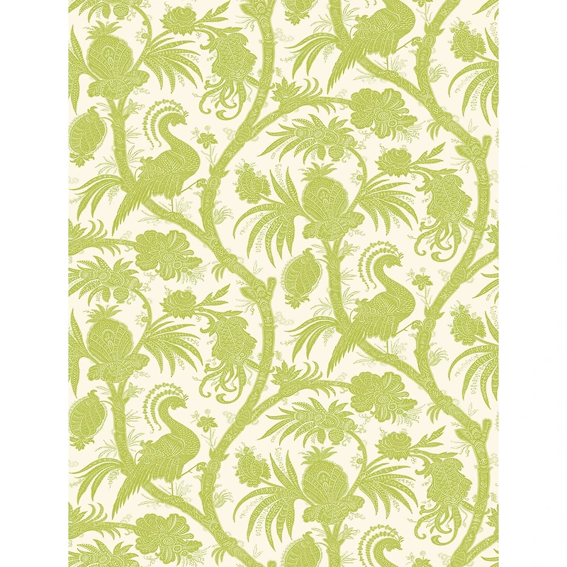 Scalamandre Pear Balinese Peacock Peel & Stick Wallpaper