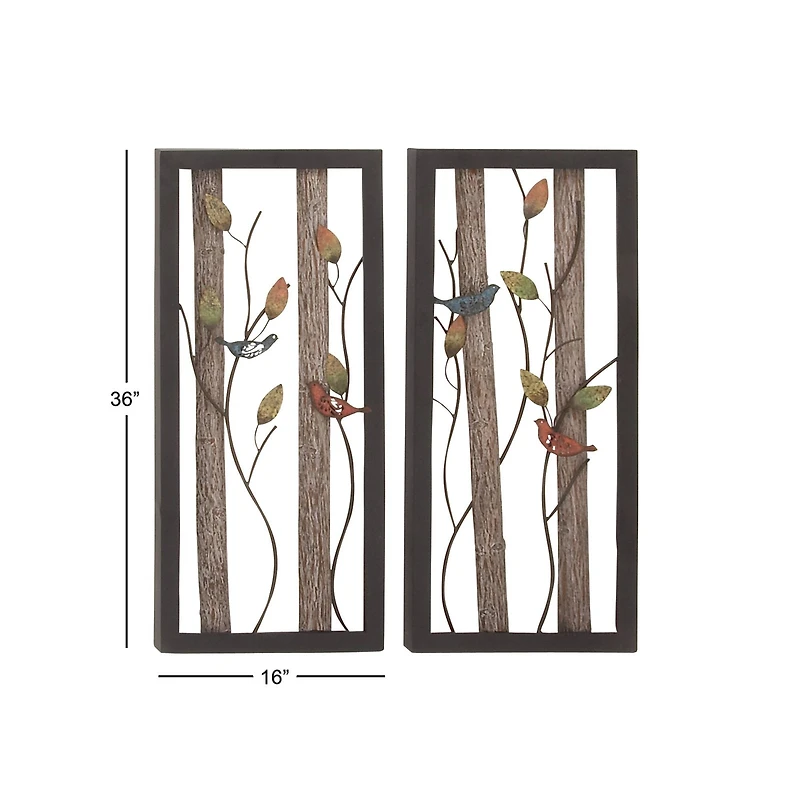 Tin Farmhouse Birds Wall Décor Set