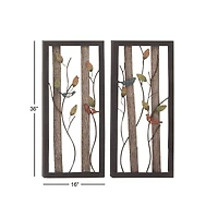 Tin Farmhouse Birds Wall Décor Set