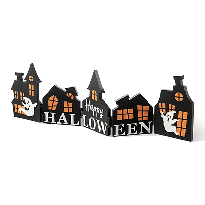 Glitzhome® 2ft. Halloween Hinged Haunted House Table Décor