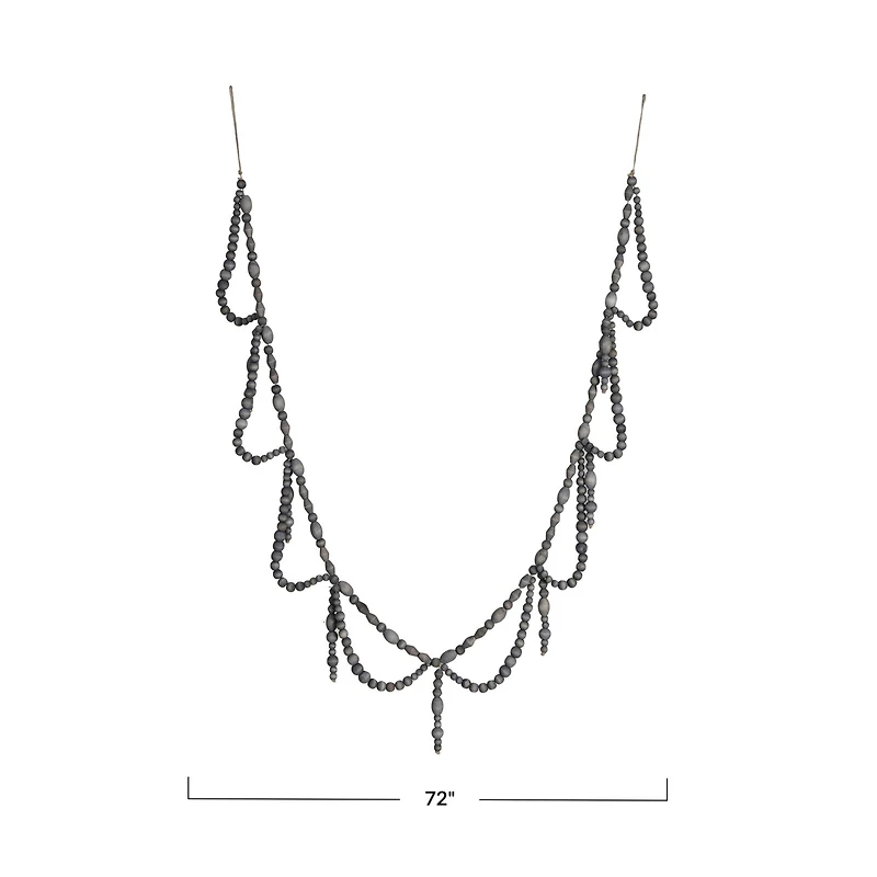 Hello Honey® 6ft. Stained Paulownia Wood Bead Swag Garland