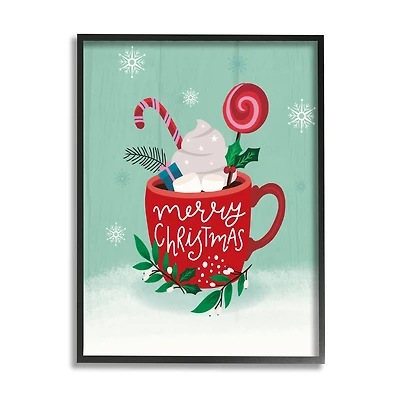Stupell Industries Merry Christmas Warm Cocoa Framed Giclee Art