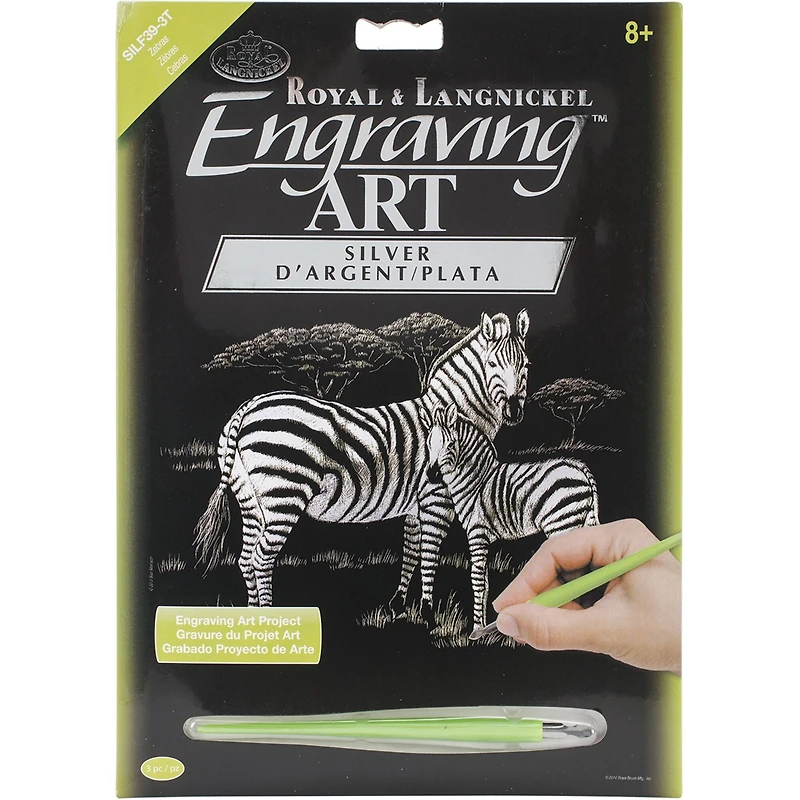 Royal & Langnickel® Engraving Art™ Zebras Silver Foil Kit