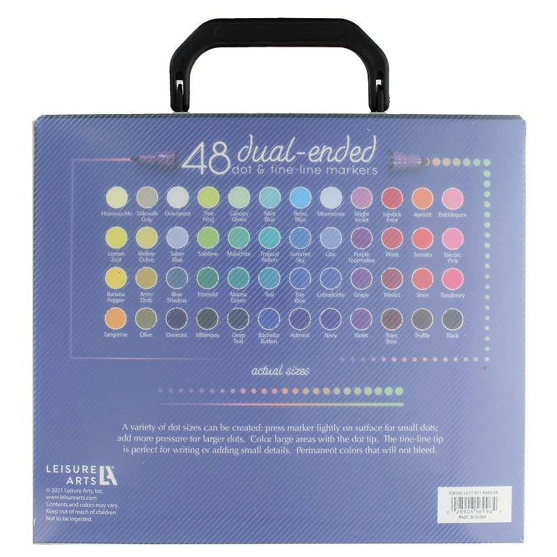 Leisure Arts® 48 Piece Dual-Ended & Dot Marker Set