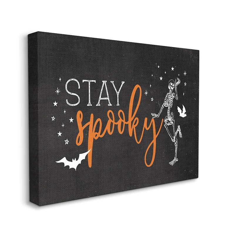 Stupell Industries Stay Spooky Skeleton Canvas Wall Art
