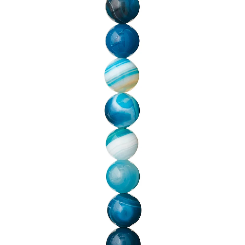 12 Pack: Aqua Dyed Mix Agate Round Beads, 12mm by Bead Landing™