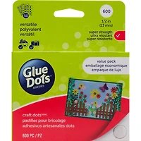 Glue Dots .5" Craft Dot Sheets Value Pack-600 Clear Dots