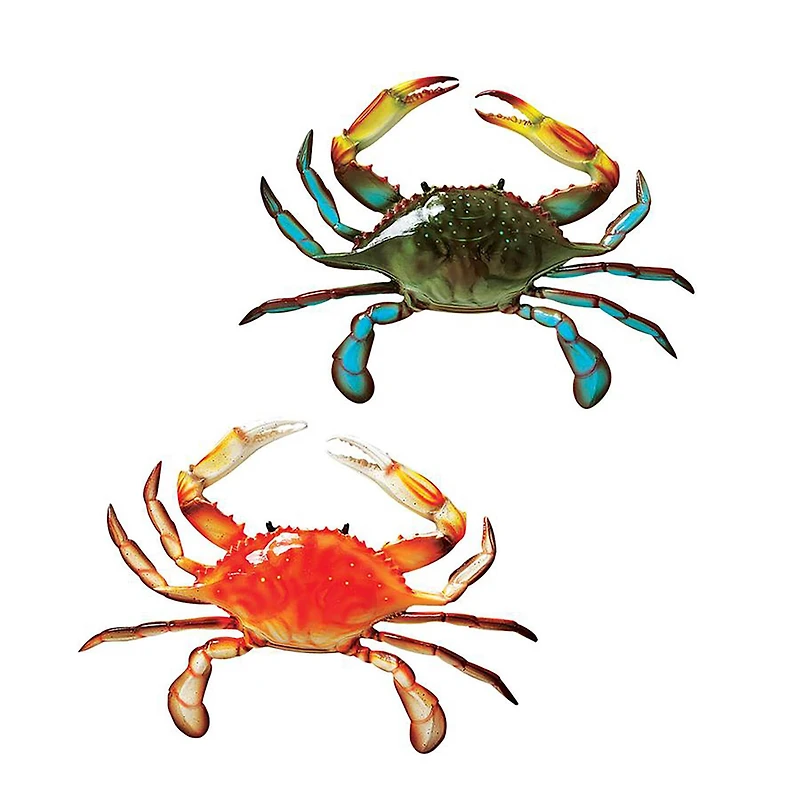 Design Toscano Green & Orange Tropical Crab Wall Sculptures Set