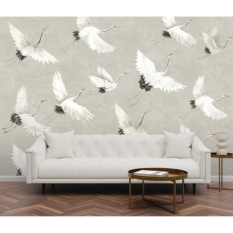 Katie Hunt Dove Gray Crane You Later Wall Mural