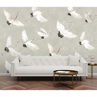 Katie Hunt Dove Gray Crane You Later Wall Mural