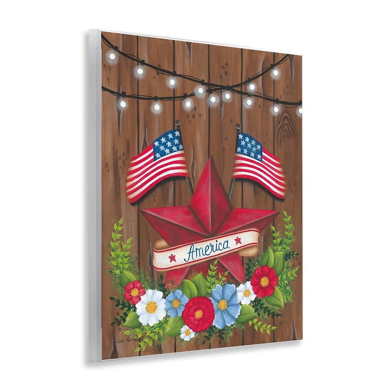 Stupell Industries Americana Country Garland Wall Plaque Art