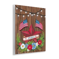Stupell Industries Americana Country Garland Wall Plaque Art