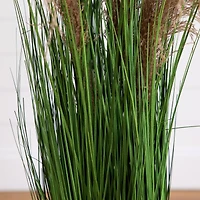 4ft. Green & Brown Artificial Pampas Grass in Black Pot