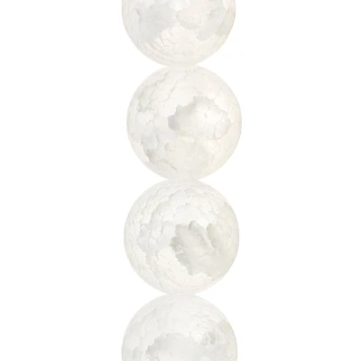 12 Pack: White Crackled Quartz Round Beads, 20mm by Bead Landing™