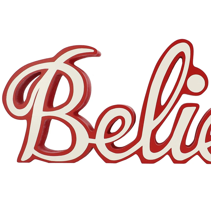 18.25" Red & White Believe Tabletop Décor by Ashland®