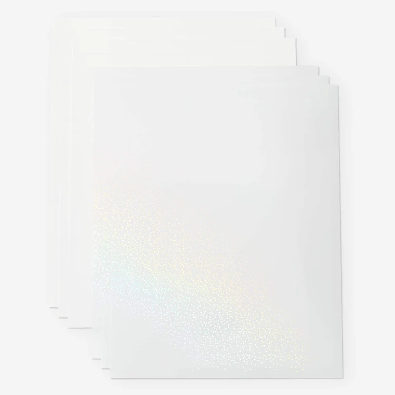 Cricut® Printable White US Letter Waterproof Holographic Sticker Set