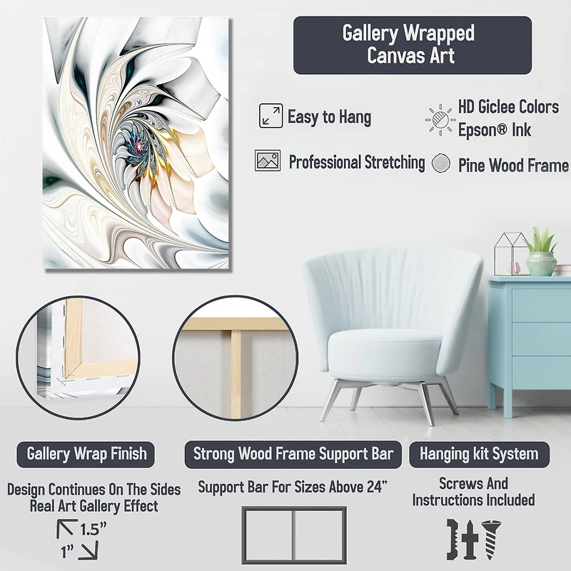 Designart 'Abstract Geode Gold And Blue Marble Shape III' Animals Canvas Wall Art