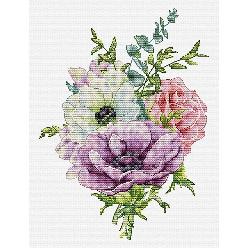 Luca-S Anemone Counted Cross Stitch Kit