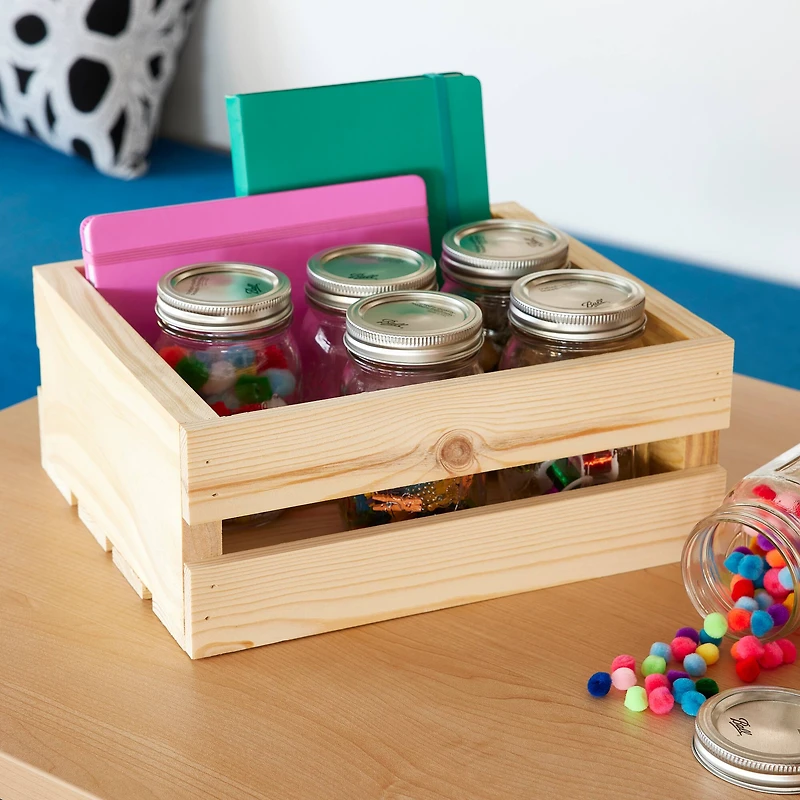 8 Pack: 11" Half Wood Crate by Make Market®