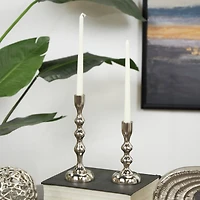 Contemporary Aluminum Taper Candle Holder Set