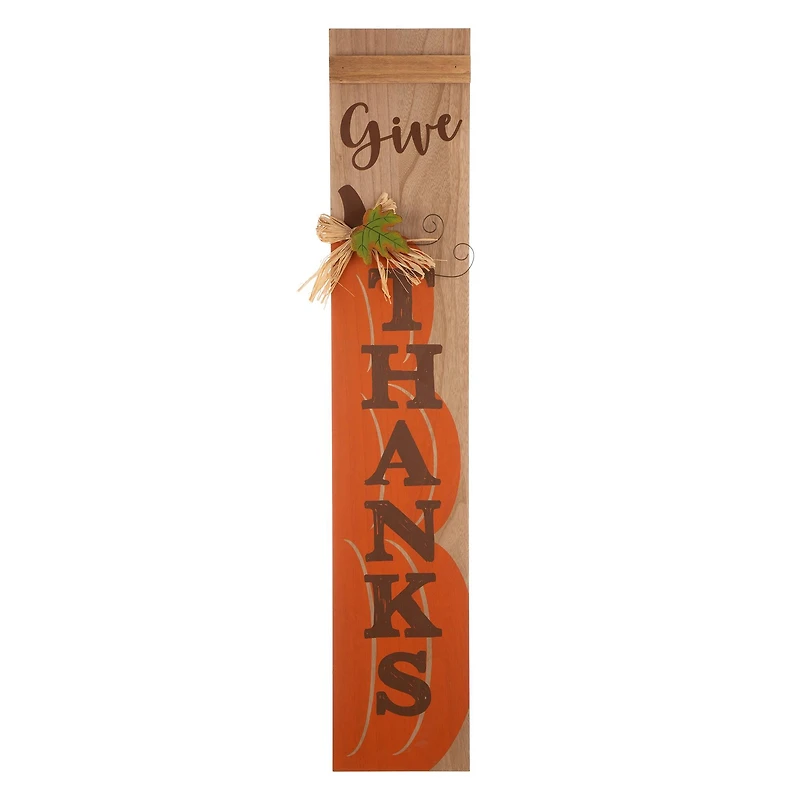 Glitzhome® 3.5ft. Thanksgiving Wooden Pumpkin Porch Sign
