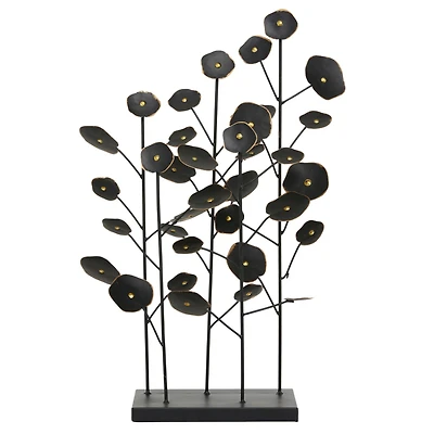 21" Black Metal Contemporary Nature Sculpture
