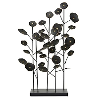 21" Black Metal Contemporary Nature Sculpture