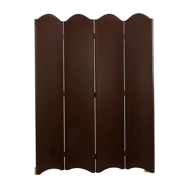 Dark Brown Wood Traditional Room Divider Screen, 71" x 64" x 1"