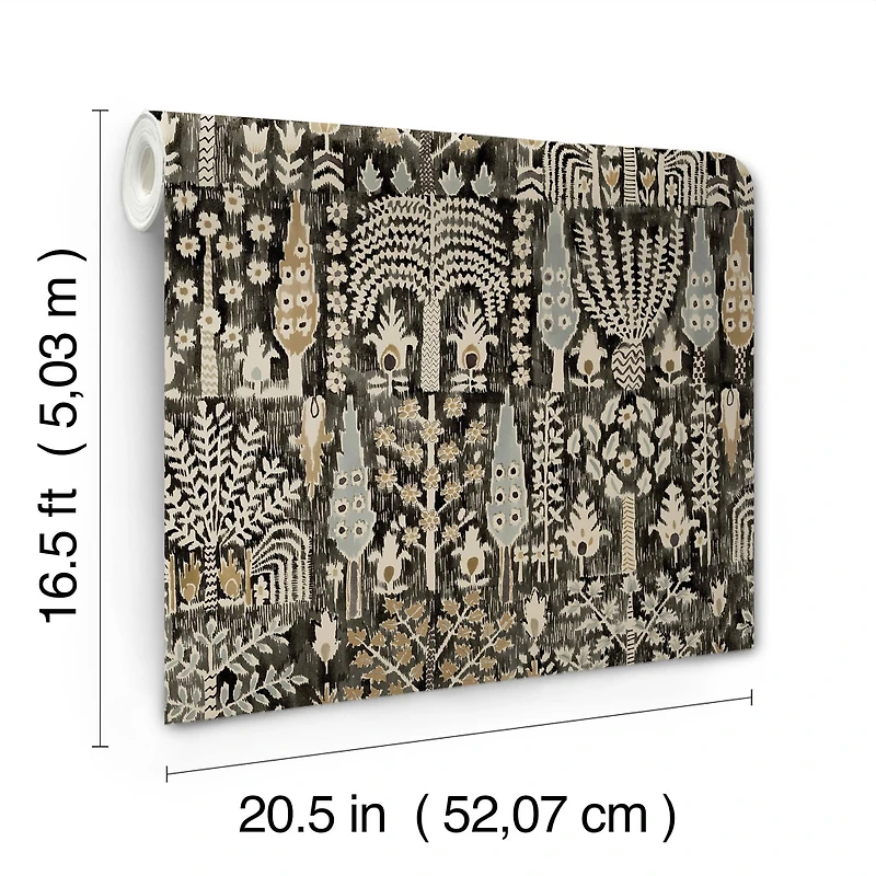 RoomMates Black Persian Ikat Peel & Stick Wallpaper