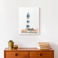 Striped Lighthouse 12" x 16" Canvas Wall Art