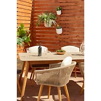 White Metal Contemporary Planter Set