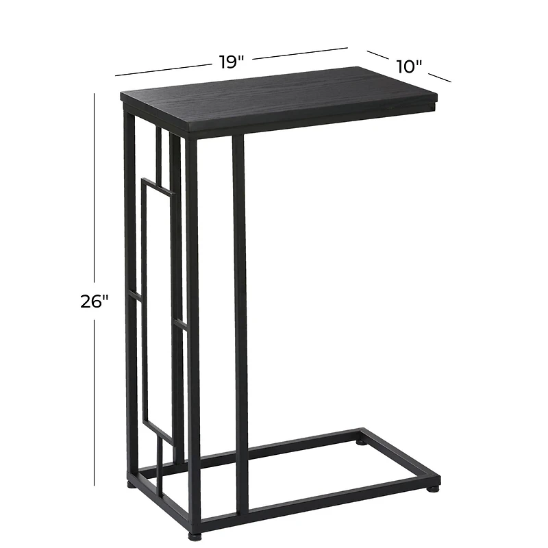 26" Black Metal Contemporary Accent Table