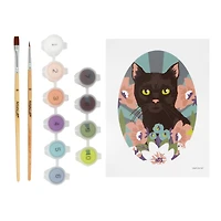 Cat with Florals Paint-by-Number Framed Mini Kit by Artist's Loft®