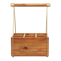 16" Brown Wood Modern Farmhouse Style Wine Rack