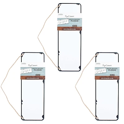 ArtSkills® 3 Pack White 12" x 4" Enamel Plaque