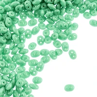 12 Pack: John Bead Turquoise Superduo Czech Glass Oval Beads, 18mm