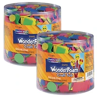 Creativity Street® WonderFoam® Foam Shapes Craft Tub, 2 Packs of 1/2lb.
